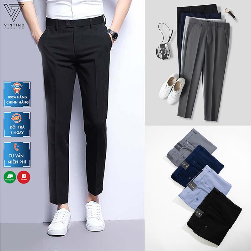 Quần Âu Nam - Quần Tây Nam Hàn Quốc Vải Cotton Hàn Dáng Baggy Đen Ống Côn Công Sở Có Túi VINTINO Menswear Pants Nhung Ong