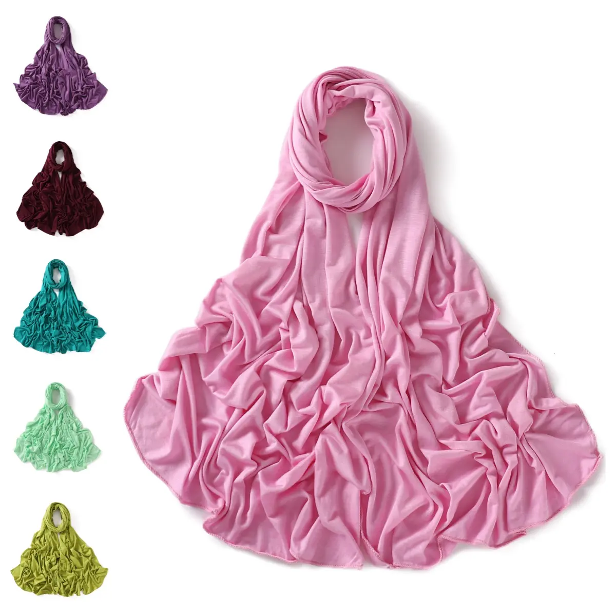 56-Color Solid Color Modal Small Headscarf| Malaysia Mercerized Cotton Headcloth| Breathable Quick-Drying| Ramadan Weekly Essential| Designer Light Luxury selendang  bahu sulam  shawl sahara  shawl selendang