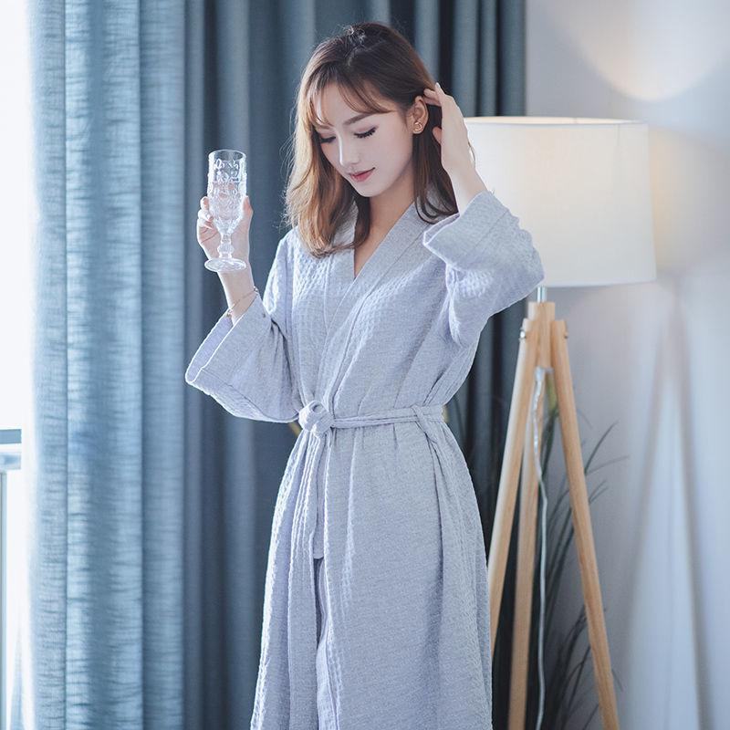Áo choàng tắm, mỏng, rộng rãi, dành cho nam và nữ, thích hợp cho mùa Mùa Xuân và mùa thu, cỡ lớn cho khách sạn, thấm hút, áo choàng tắm, áo choàng buổi sáng mùa hè, đồ ngủ cặp đôi 5