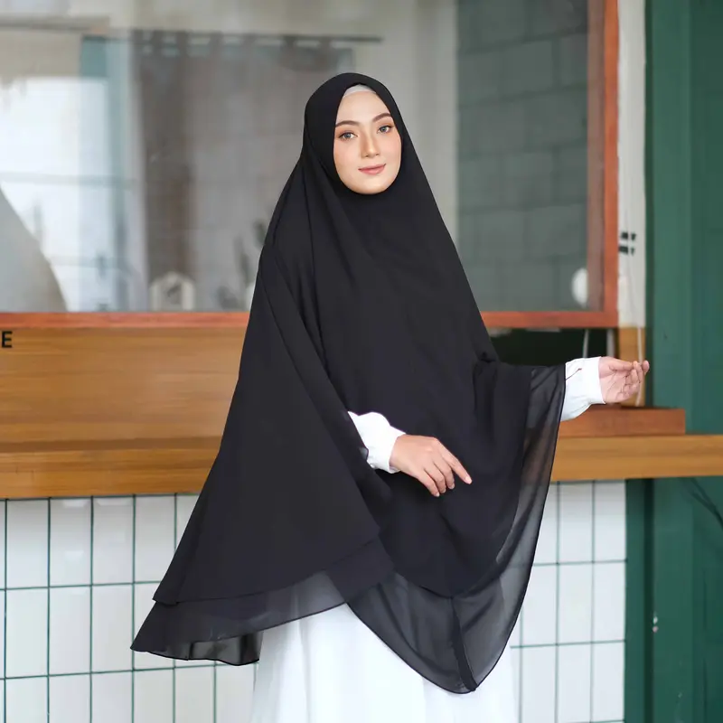Jilbab Hijab Kerudung Bergo Instan Terbaru Khimar Ansaria Syari Jumbo 0