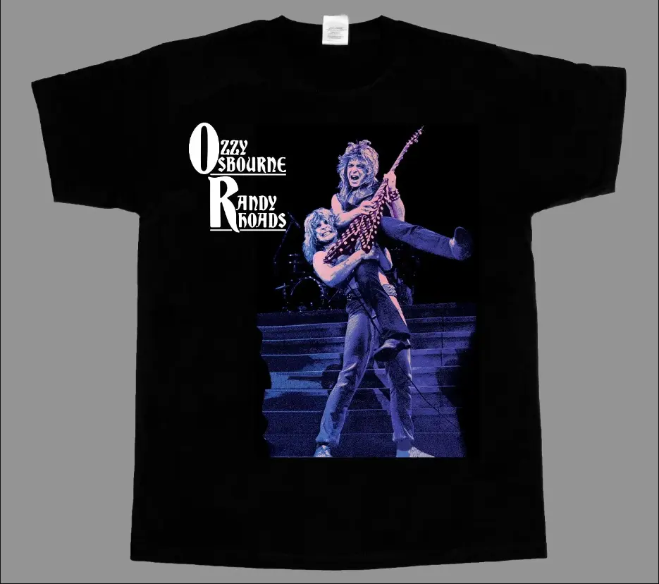 Humorous Custom T-shirt Vintage OZZY OSBOURNE RANDY RHOADS Black SABBATH T-shirt