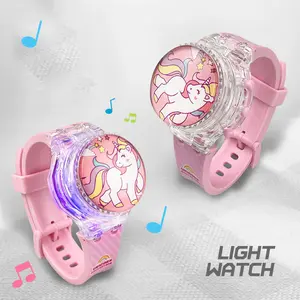[GJT]JAM TANGAN ANAK DIGITAL LED MUSIK LAMPU SPIN PUTAR KARAKTER LENGKAP