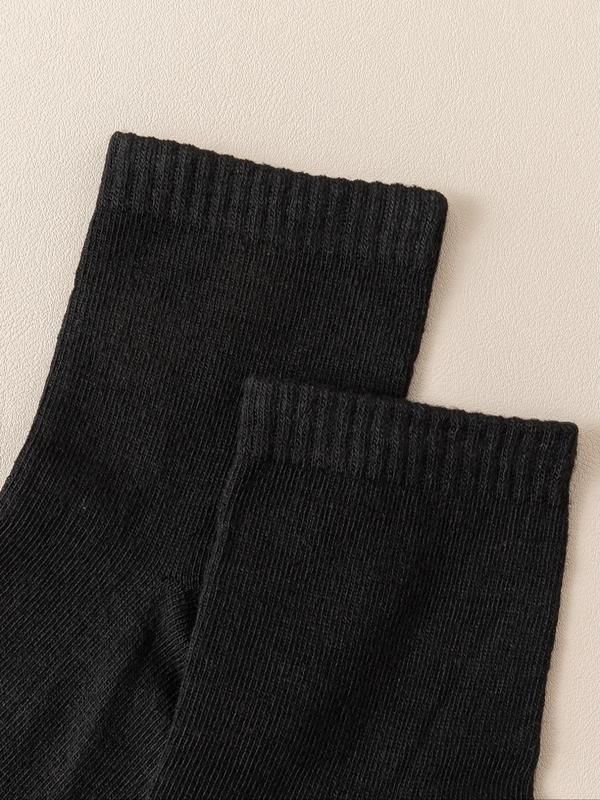 Women's 10 Pairs Solid Crew Socks, Business Casual Comfy Mid-calf Socks for Daily Wear, Women Socks for All Seasons 2