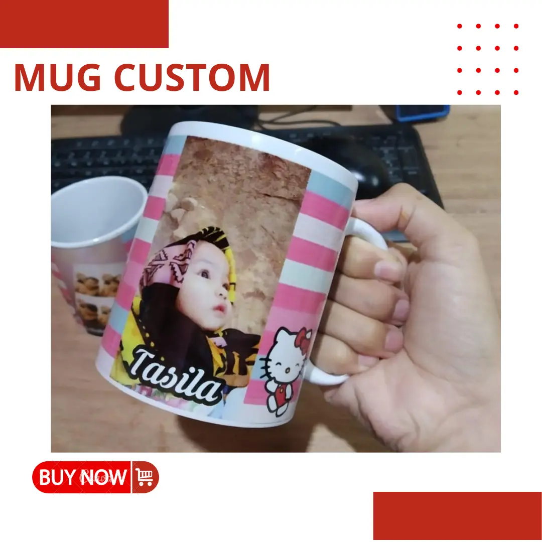 MUG CUSTOM KARAKTER FOTO NAMA TULISAN | GELAS FOTO/GAMBAR & TULISAN SOUVENIR KADO ULANG TAHUN