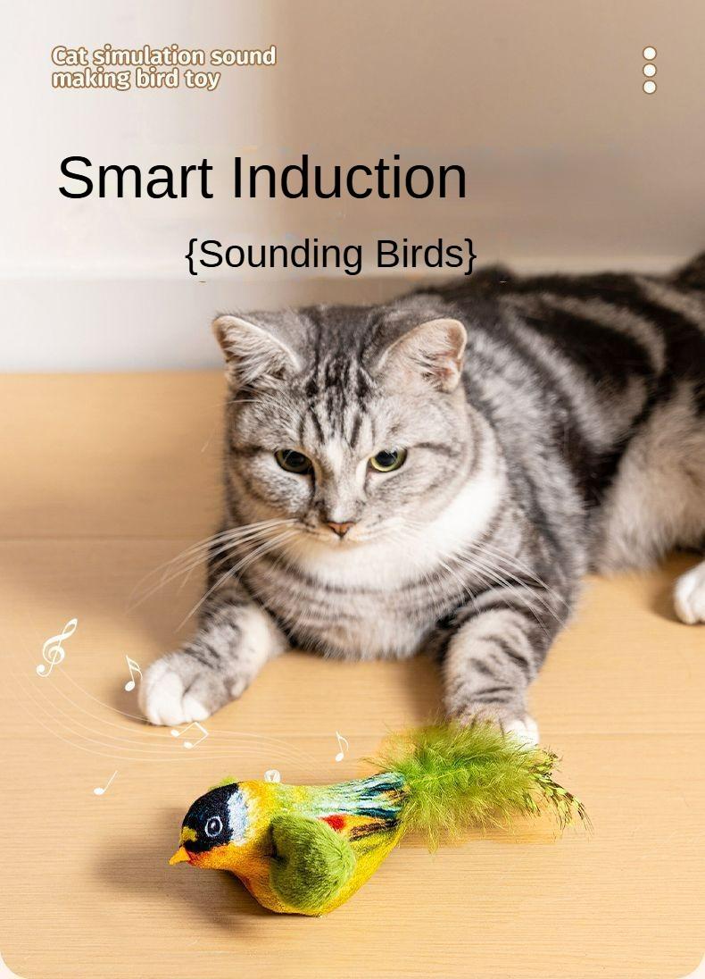 Product Introduction of Cat toy sound-emitting bird simulation can call bird hanging cat teasing stick for kittens to self-entertain and relieve boredom cat teasing toy 0