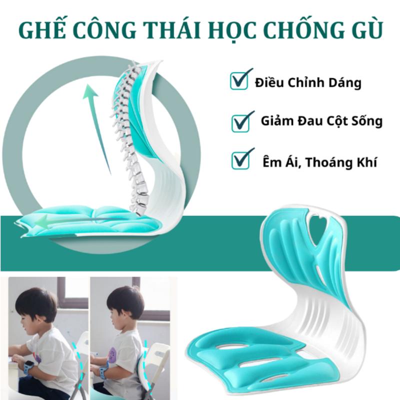  GHẾ CÔNG THÁI HỌC ĐIỀU CHỈNH TƯ THẾ NGỒI CHỐNG GÙ LƯNG LỆCH CỘT SỐNG ÊM ÁI THOÁNG KHÍ ghế  xoay 
