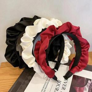 High Skull Top Large Intestine Folds Headband Women's Wide-brimmed Hair Accessories Show Face Small Wash Face Retro High-end Jewelry