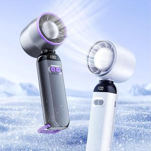 Portable Handheld Fan, Multifunction Rechargeable Fan with 100 Speed Adjustable, Handheld Turbine Cooling, Mini Fan for Travel Camping Outdoor, Household Appliances, Gifts