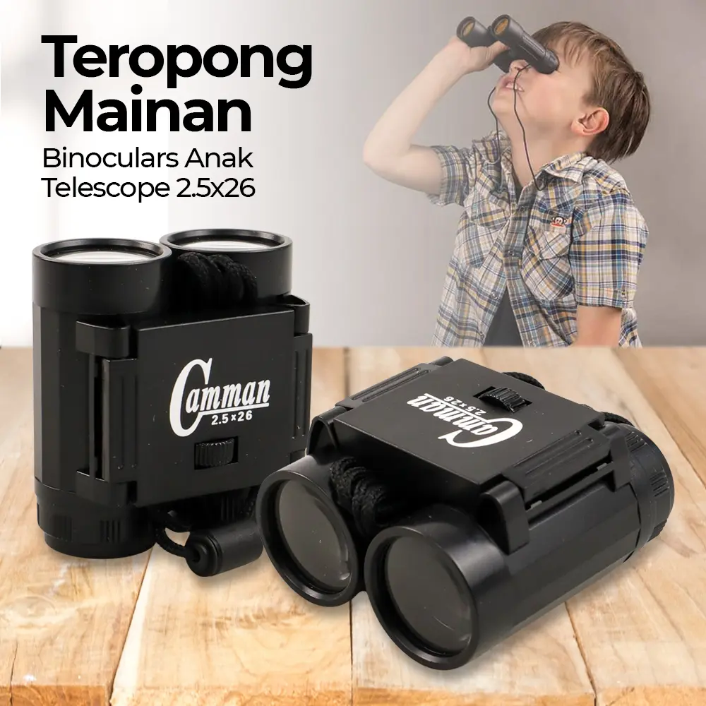 Camman Teropong Mainan Binoculars Anak Telescope - Black