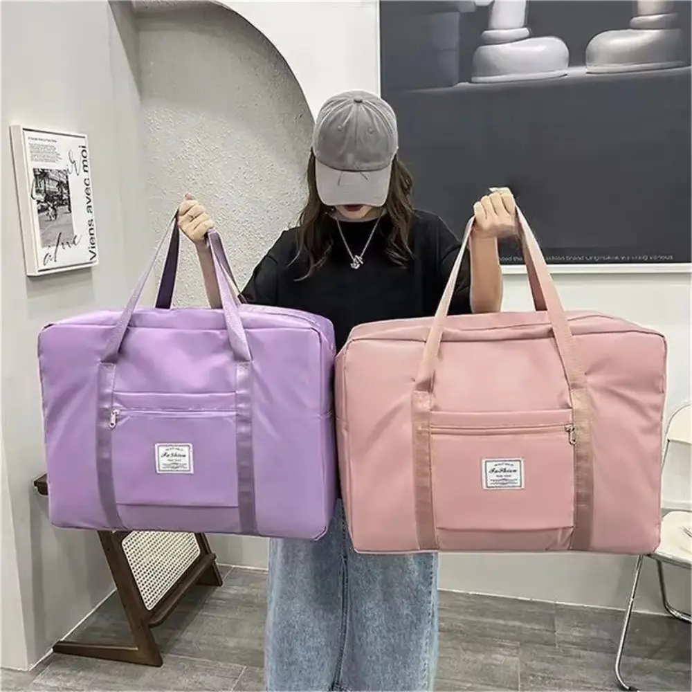 Túi Du Lịch, Bền, Dung Tích Lớn, Gấp Gọn Và Cầm Tay Túi Đựng Đồ, Không Thấm Nước, Dễ Phối Đồ, Túi Tote Hành Lý Thích Hợp Cho Phụ Nữ Và Nam Giới