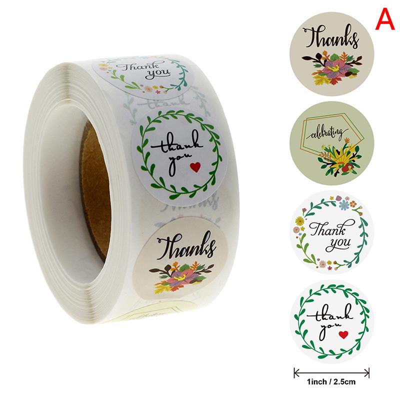 Nhãn Dán "Thank You", 500 Cái / cuộn, Thích Hợp Cho Nhãn Con Dấu, Sổ Lưu Niệm, Nhãn Dán Kraft, Dùng Làm Bánh, Chữ J 8