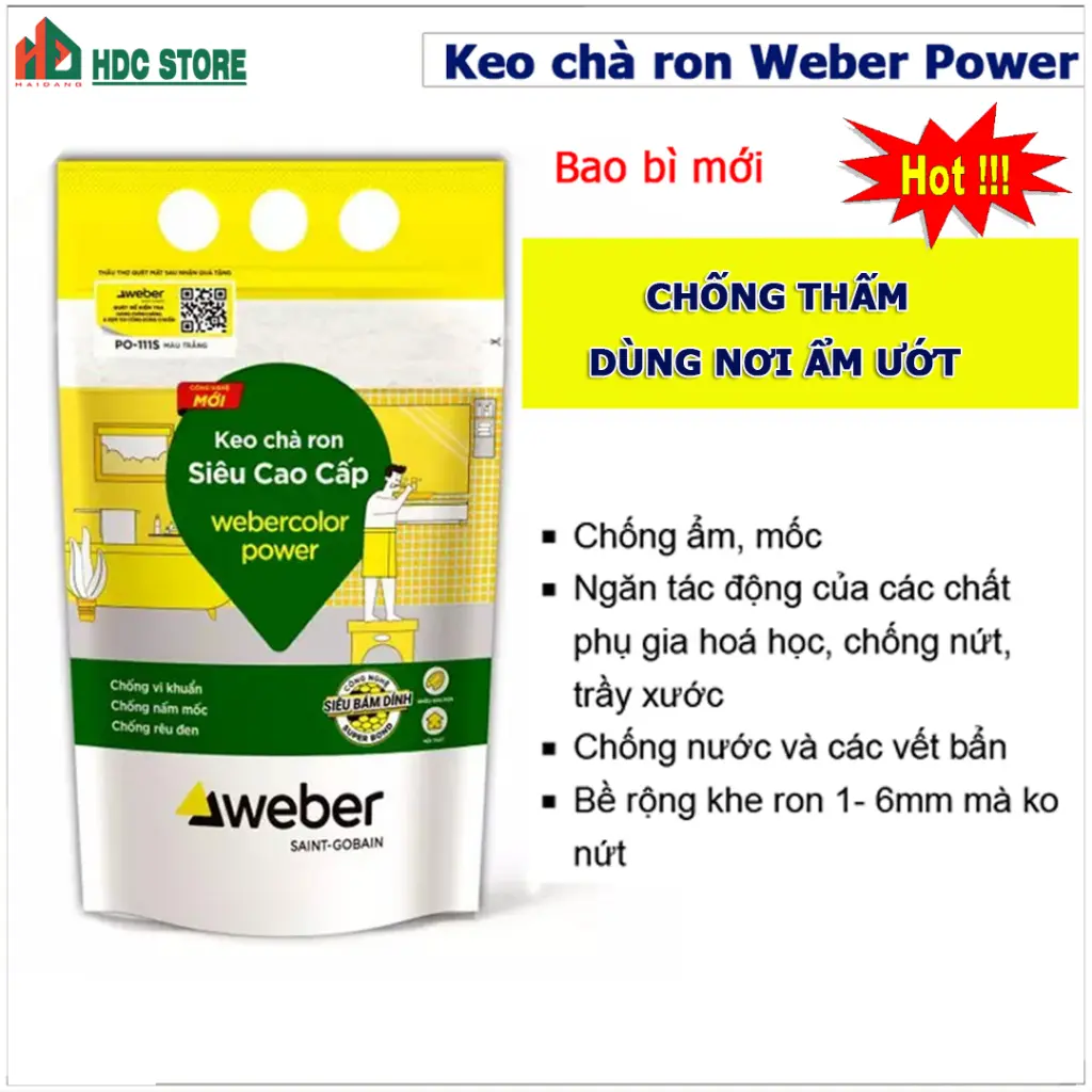 Keo Chà Ron Weber Power cao cấp chính hãng, dùng nơi ẩm ướt, chống nấm mốc và rêu đen