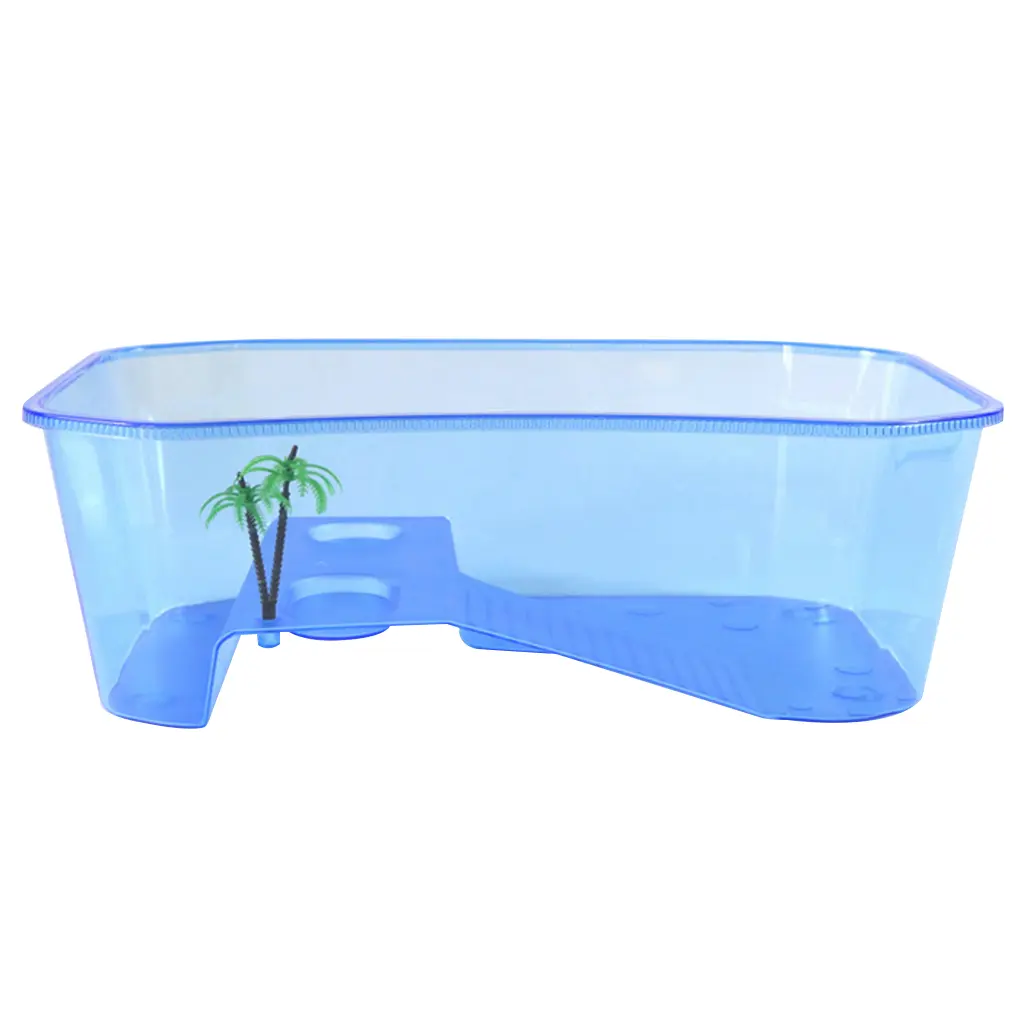 Aquarium for Tank Breeding Box with Basking Platform Reptile Habitat Tortoise Food Feeding Box Reptile for Turtle Vivari