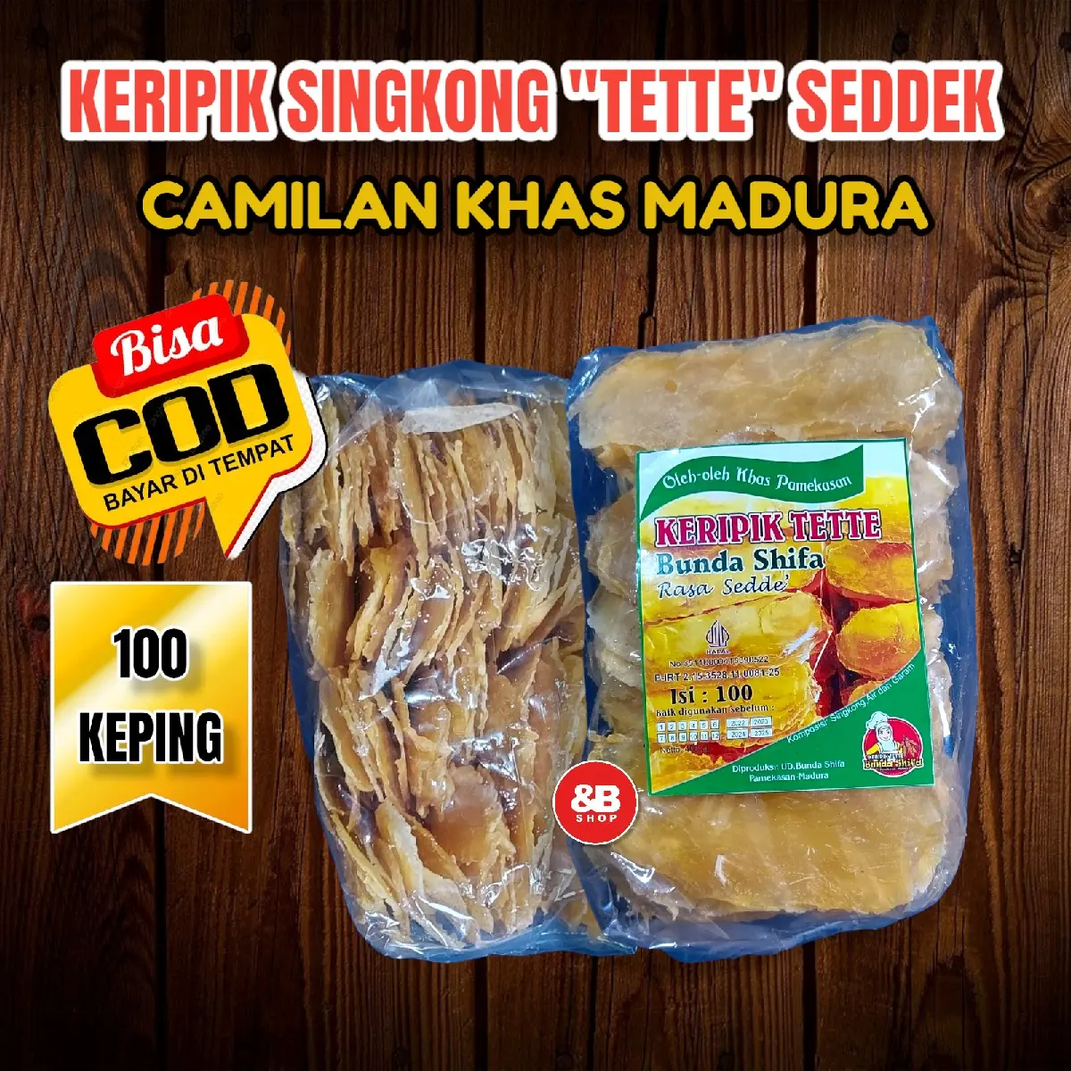 keripik singkong tette seddek 100 keping camilan khas madura Kripik Snacks