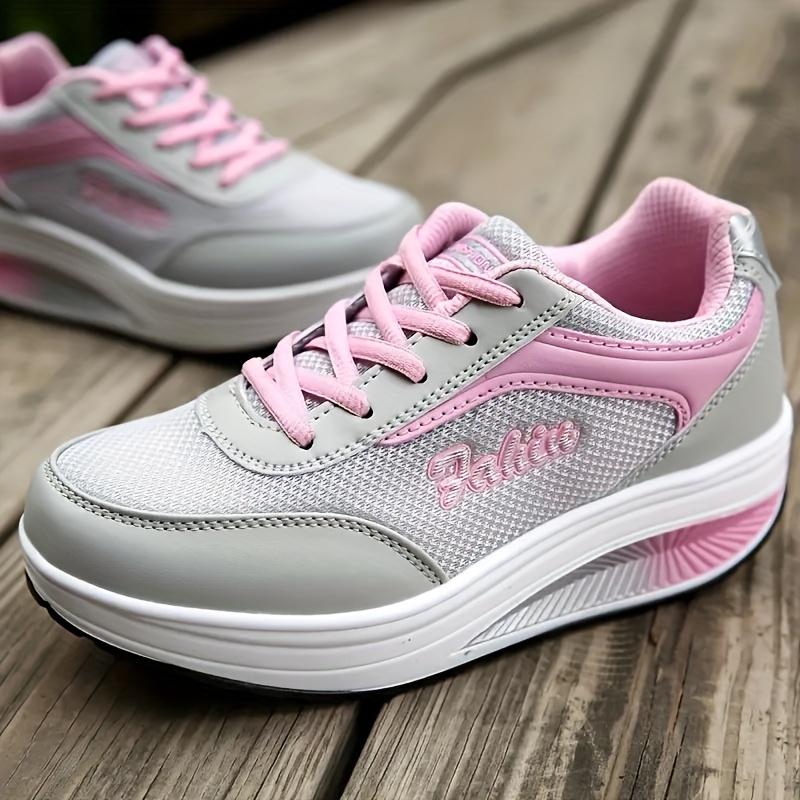 Shock Absorption Fashion Walking Shoes For Women, Breathable Wedge Sneakers, Outdoor Casual 2