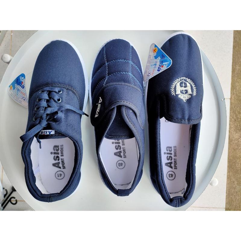 Giày thể thao Bata Asia xanh đen dán, xỏ, cột nam nữ siêu bền - Size 38-44 - Shoes