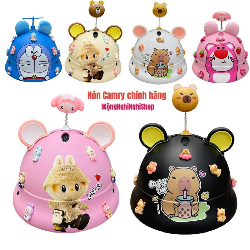 (SIZE LỚN VÀ BÉ) Labubu , Capybara Nón Bảo Hiểm (CAMRY) Chính Hãng Có Giấy Kiểm Định An Toàn , Bảo Hành 12 Tháng Chất Liệu Nhựa ABS , Helmet  Phụ Kiện Nam