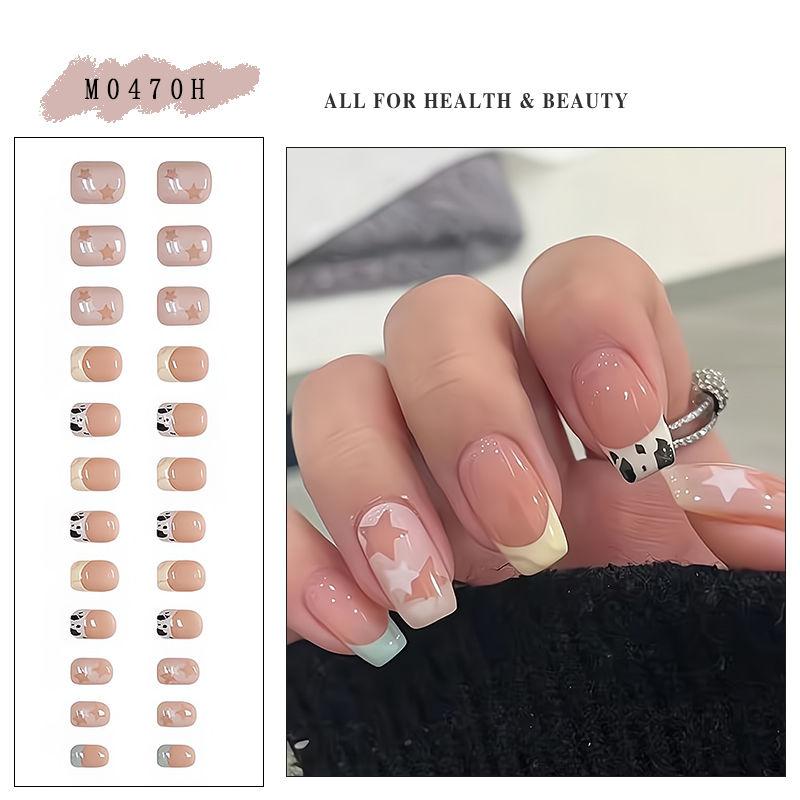 Product Introduction of [Summer Dopamine]Y2K Purple Star Fake Nails 2025 New Ice Nude Nail Patch Cute and Sweet Easy to create fingertip fashion    linhpressonnails 9