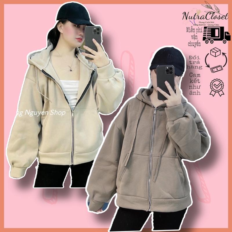 Áo khoác nỉ ngoại siêu dày tay phồng cánh dơi basic nón 2 lớp unisex ulzzang nam nữ
