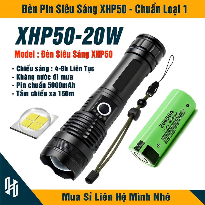 Đèn pin Siêu Sáng XHP50 chip led công suất