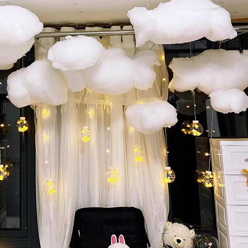 Product Introduction of Wedding Cotton Cloud Decoration,Artificial White Cotton Decoration Props Props,Simulate 30