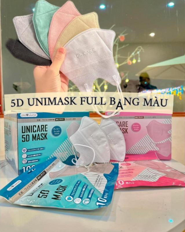 Combo 150 chiếc khẩu trang 5D UNIMASK kháng khuẩn, thời trang siêu Hot