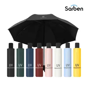 Payung Lipat Manual - Payung Warna Polos - Tahan UV Sinar Matahari dan Tahan Hujan Kuning