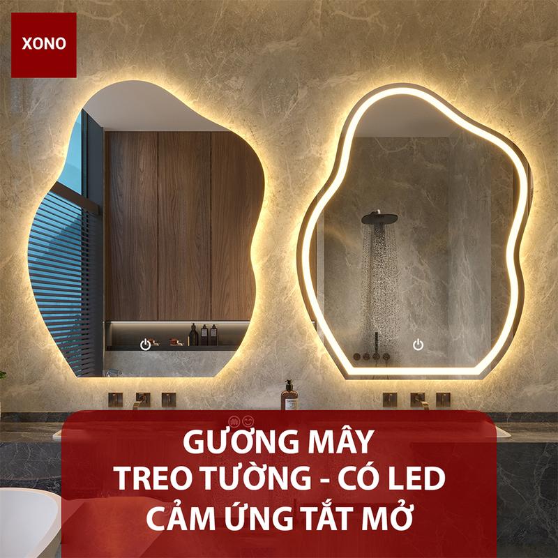 Gương Mây Treo Tường Có Led, Gương Soi Siêu Nét, Cảm Ứng Tắt Mở, Bao Bễ Vỡ, Giá…