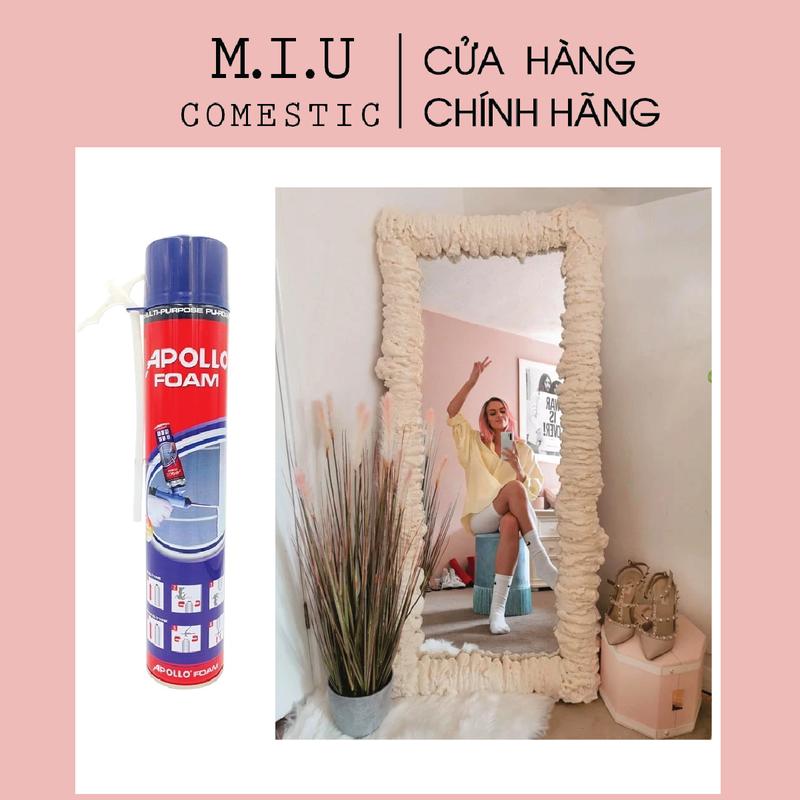 LOẠI CAO CẤP - Keo Bọt Nở Apollo Foam - Keo bọt trang trí gương, xịt trang trí gương Siêu Dính, Giảm Tiếng Ồn, Giữ Nhiệt Tốt