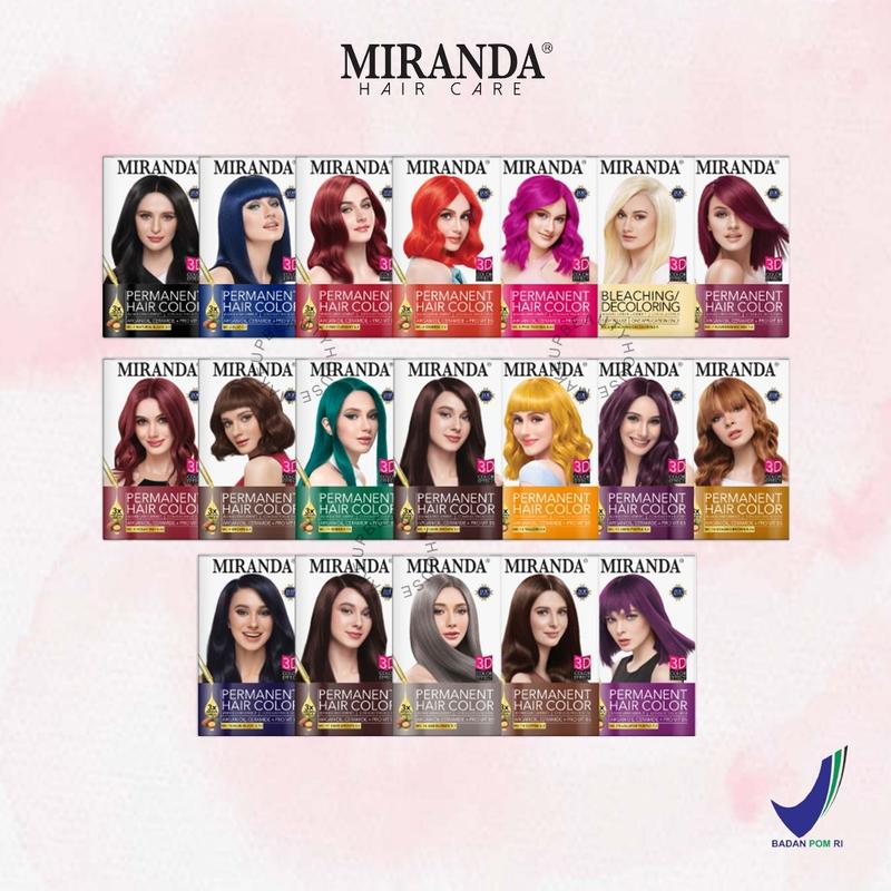 MIRANDA Premium Hair Color 30ml | Cat Pewarna Rambut 3D Color Black ...