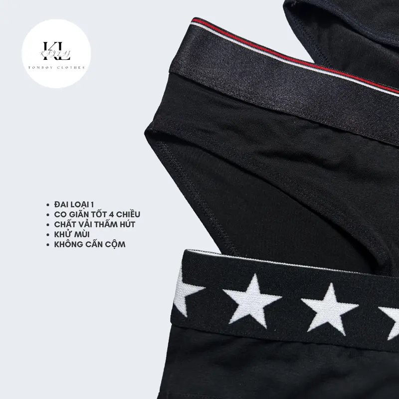 [Underwear] Quần lót tomboy cotton 4 chiều cho Tomboy, Trans (không thụng) Boxer Sịp Quần Boxer Thun Menswear quần lót 2