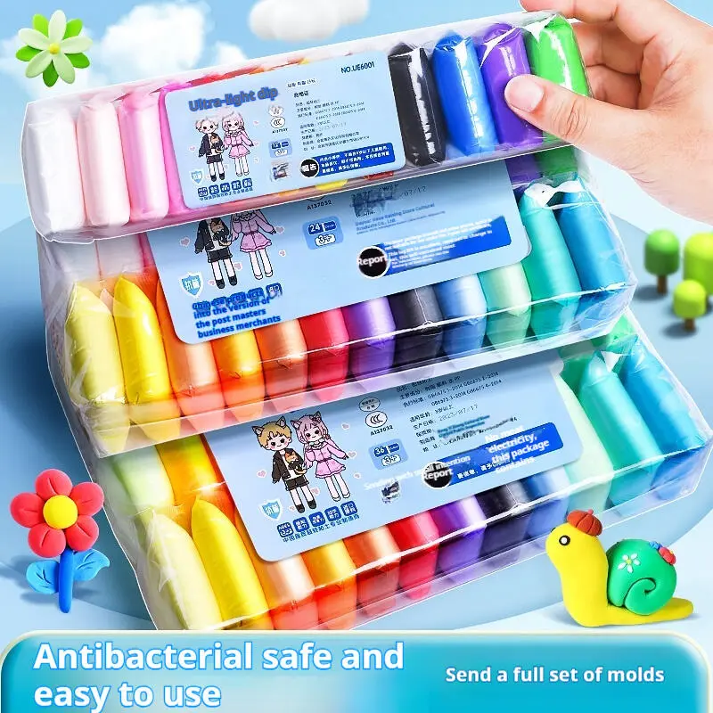 Ultra light clay, safe and odorless, 12 24 36 color, handmade DIY material, tools, adhesive toys