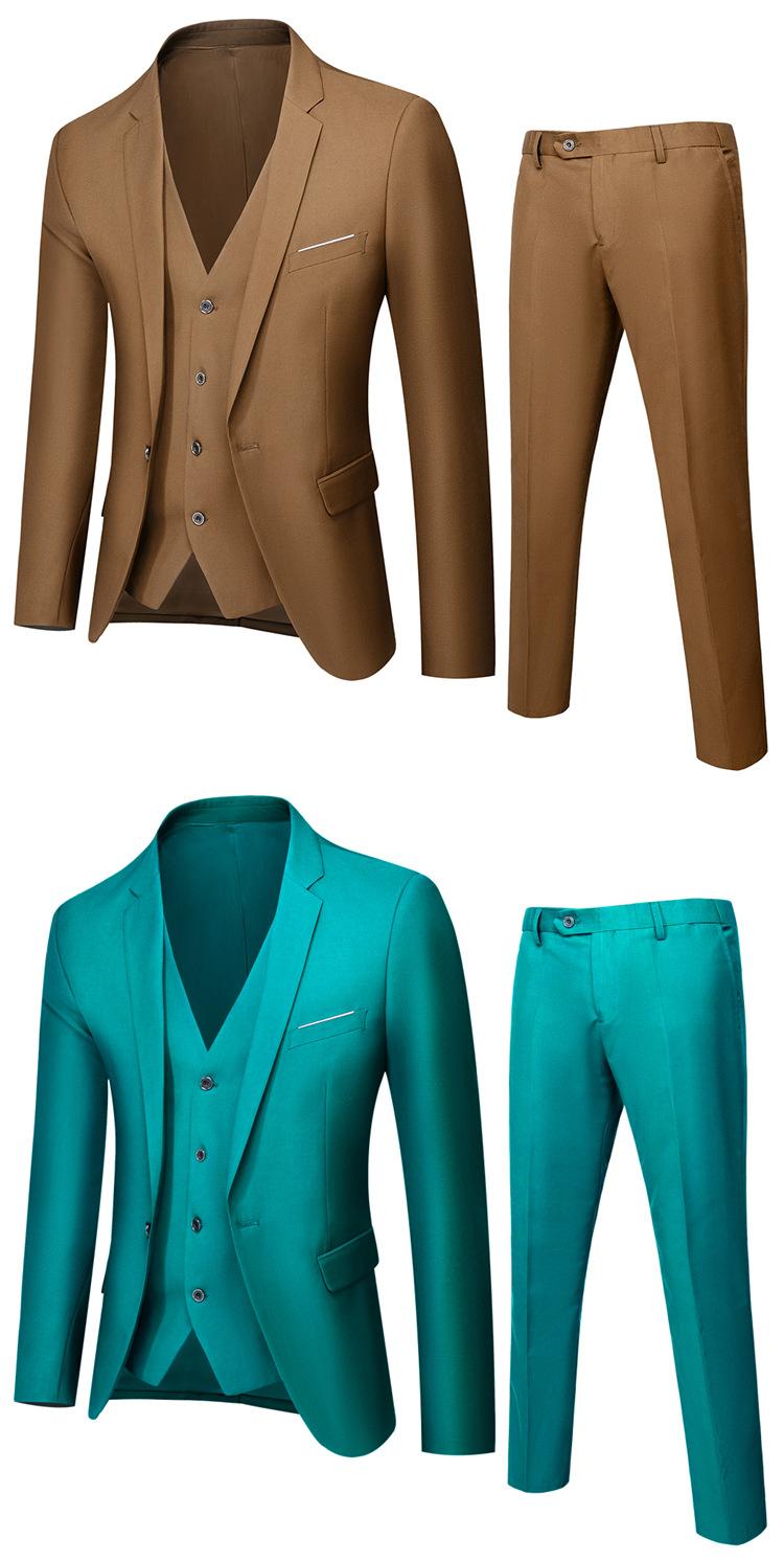 Product Introduction of Men's Sut Slim Fit, 3 Piece Set, Korean Style Wedding Groom Blazer & Pants, Business Formal Office Wear, Prom Party Dinner Jacket, Free Shipping 13