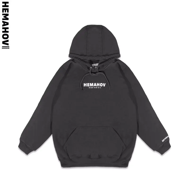 Hemahov Hoodie Jumper Soft Pria Wanita Basic Logo Fleece Fit 6