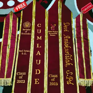 SELEMPANG LEHER / SELEMPANG KALUNG WISUDA + ( free design sebelum dicetak )