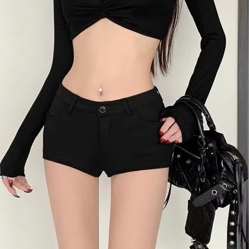  Quần Short Nữ Cạp Trễ Siêu Ngắn Có 4 Túi-Chất Umi Thun Mát Co Giãn 4 Chiều Women 