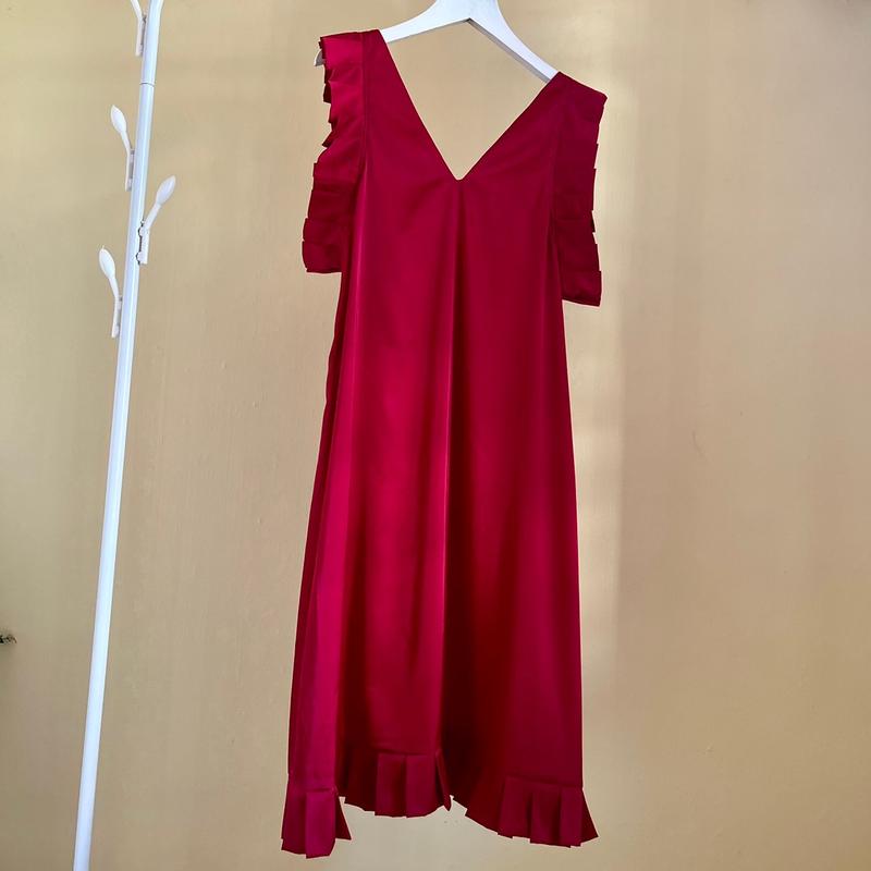Đầm Ngủ Mặc Nhà Nữ Cổ Chữ V Cùng Dây Nơ Kết Bông Tròn Làm Thủ Công, Form Dáng Chữ A, Chất Liệu Lụa Trơn Mịn VN03  Women Dress váy vây 6