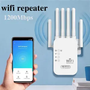 Wifi-Repeate-Wifi-Range-Extender-Router-Penguat-Sinyal-WiFi-Booster-2.4G-Wi-Fi-Ultraboost-Access-Point-Wifi-Repeate-1200-Mbps-Repeater-Signal-Amplifier-Penerima-Pemancar-Sinyal-Alat-Penyambung