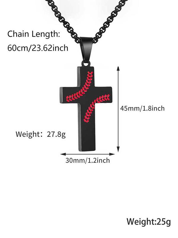 Fashion Letter & Cross Pendant Necklace for Men & Women, Stainless Steel Jewelry for Party, Daily Clothing Decor, Trendy All-match & Exquisite Jewelry for Birthday Gift 1