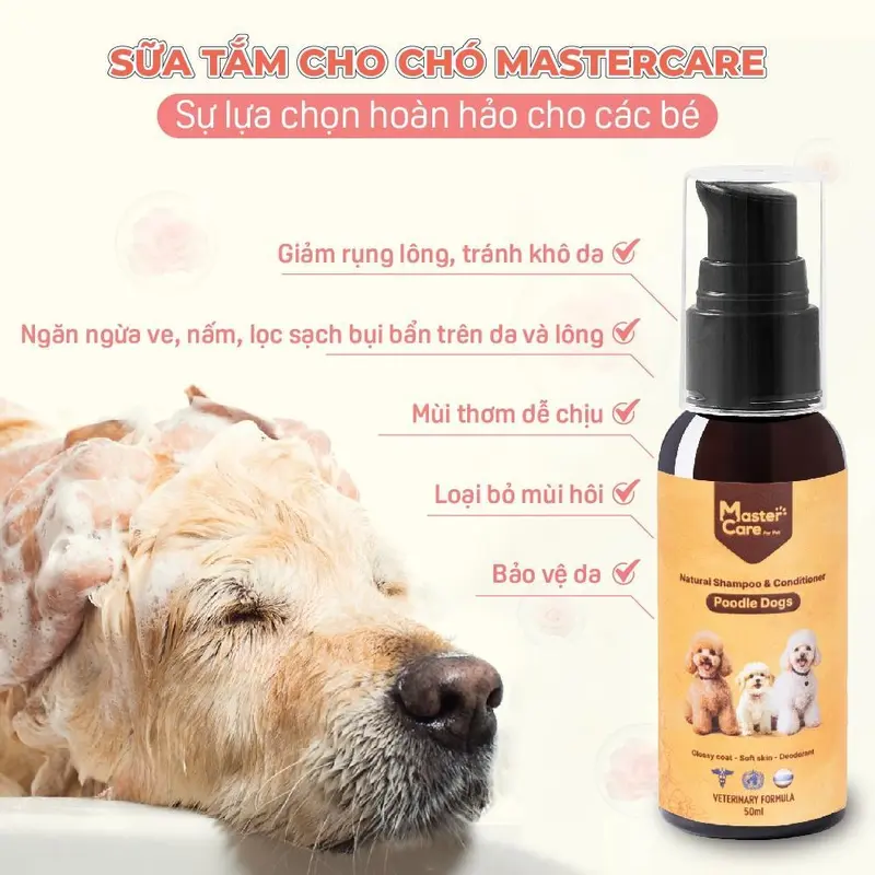 Sữa tắm cho Chó Poodle MasterCare 50ml - Thơm lâu, khử mùi hôi chó, mượt lông, không cay mắt 2