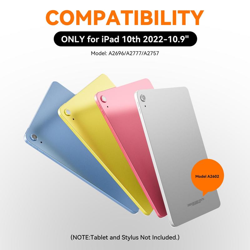 Portable Tablet Keyboards, Removable & Adjustable Bracket Tablet Protective Case, Tablet & Computer Accessories Compatible with iPad 10th Generation 2
