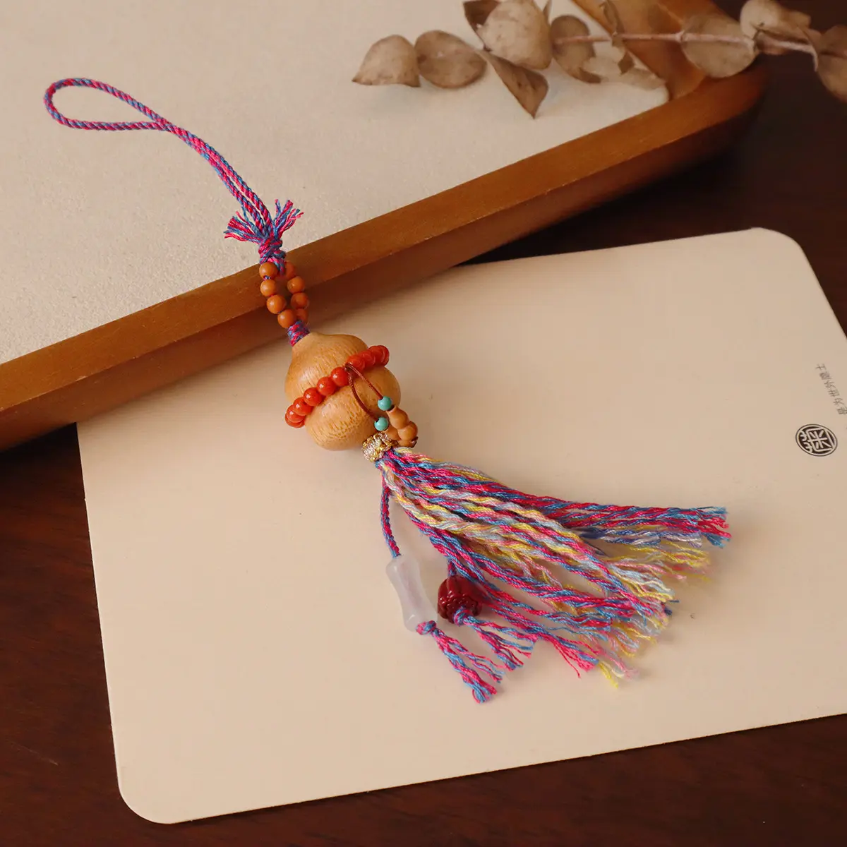 Natural Sandalwood All Things Go Smoothly, Temple-Sanctioned Cultural and Creative Products, Hanging Incense Buddha Accessories, Bag Hanging Car Hanging Gourd, Southern Red Agate