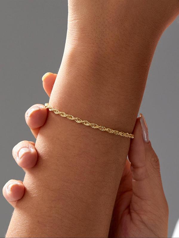 Stainless Steel Twist Design Bracelet, Fashionable Jewelry for Couple, Trendy All-match & Exquisite Jewelry for Birthday Gift, Valentine's Day, Gift 5