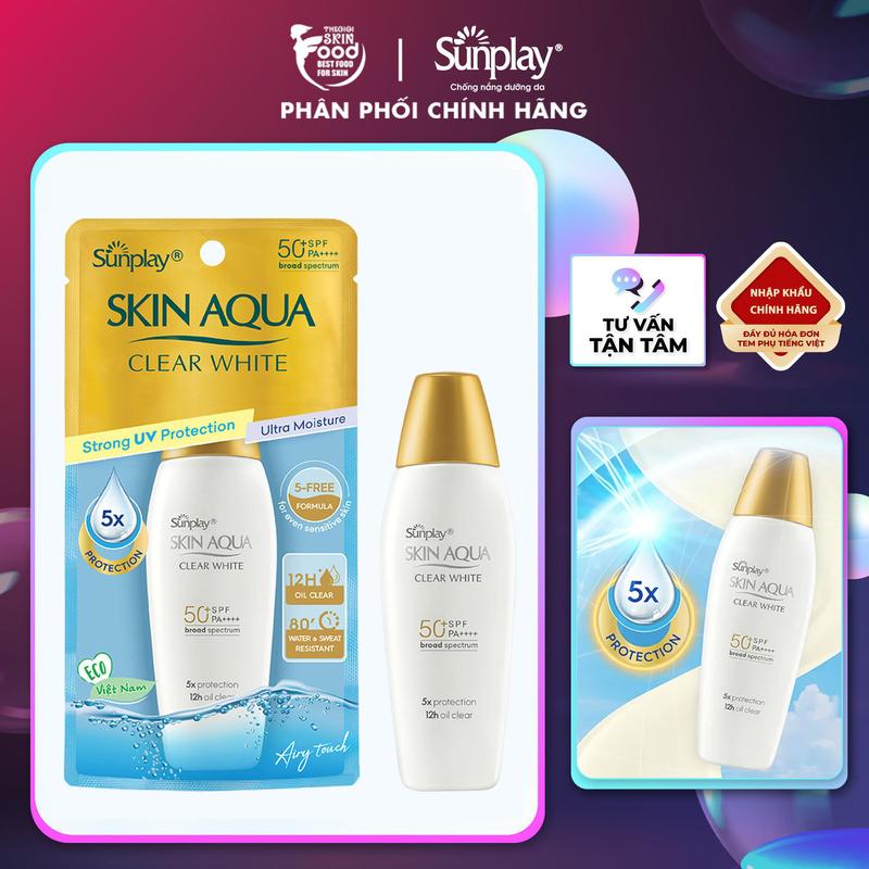Sữa Chống Nắng Sunplay Skin Aqua Clear White Sunscreen Sun Cream Whitening