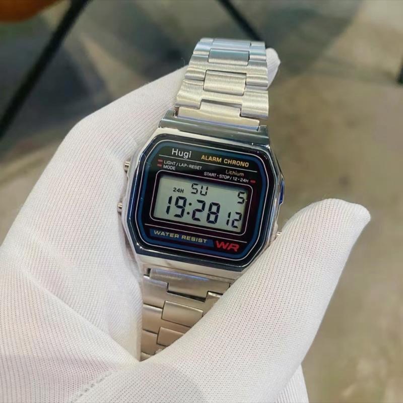 Đồng Hồ Hugi H168 Unisex Điện Tử Chống Nước Báo Thức Đèn Đeo Tay Watch 0