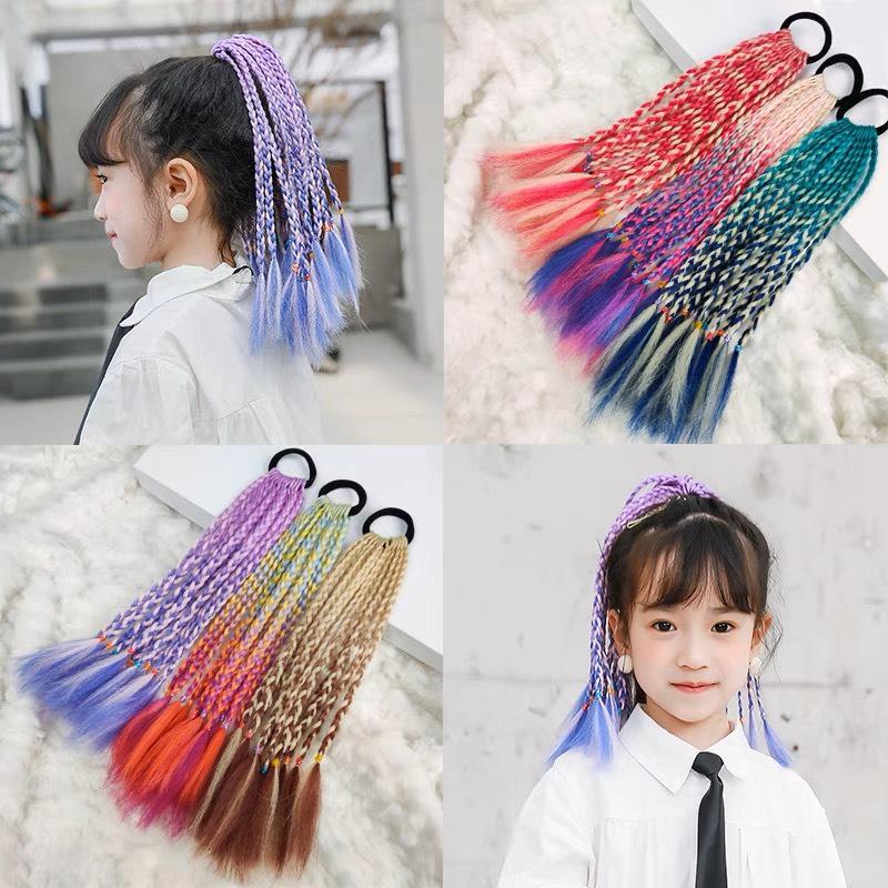 Tóc Giả Tết Bính Tóc loại ngắn Nhiều Màu Sắc Phong Cách Hip Hop Âu Mỹ Cho Bé