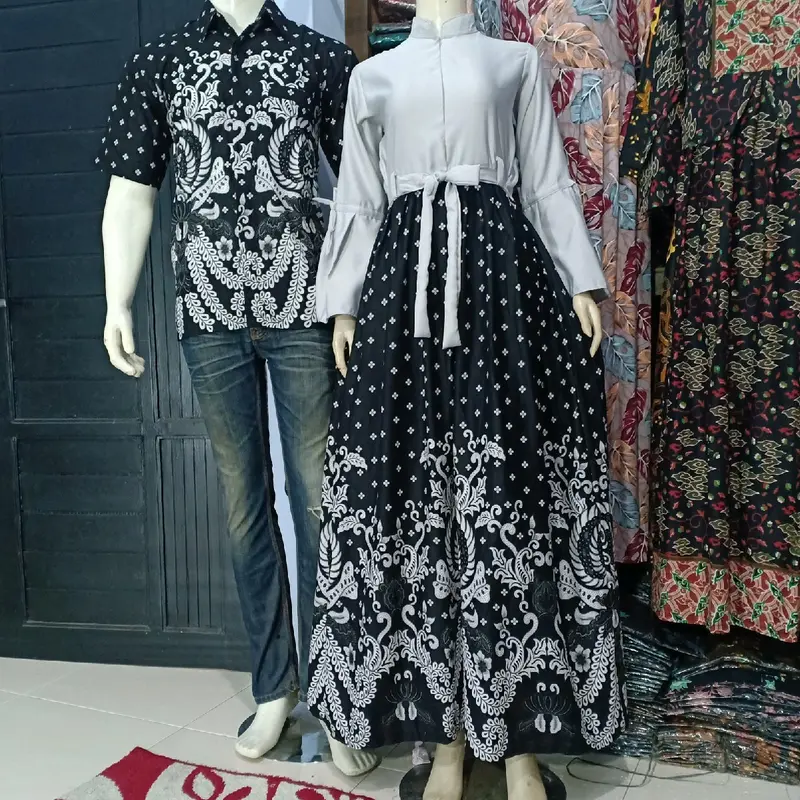 COUPLE GAMIS ALL SIZE KEMEJA PENDEK BALOTELLI SILVER 1