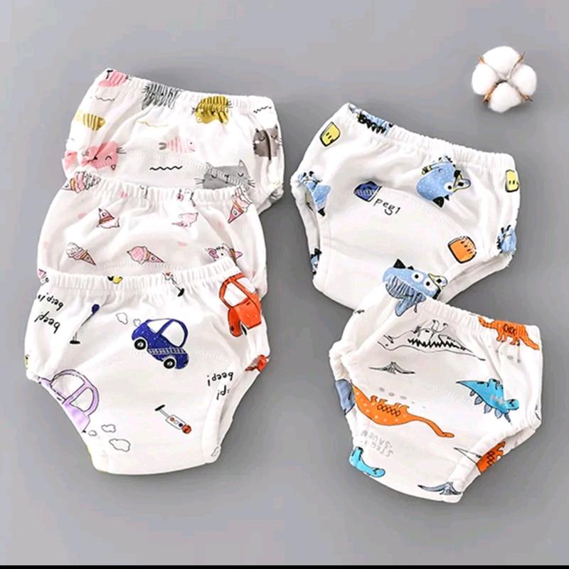 Giặt Được Combo 5 quần tập bỏ bỉm ngẫu nhiên cho bé trai bé gái Voi Voi cotton mẫu 2 tã lót Thun bim chobe vải giặt được