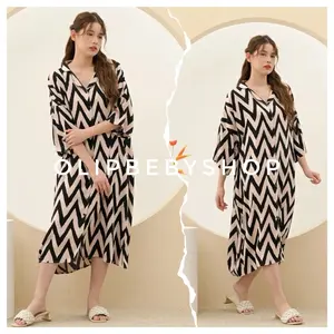 Nagita Dress Wanita Rayon Full Kancing Busui Bisa Dijadikan Outher Cantik Motif Tunik Daster Tebal Casual