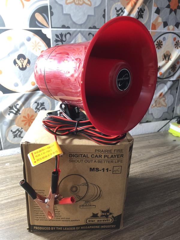 Loa phóng thanh ghi âm bán hàng loa gắn bình xe các loại MS-006- nguồn 24V, có cổng usb